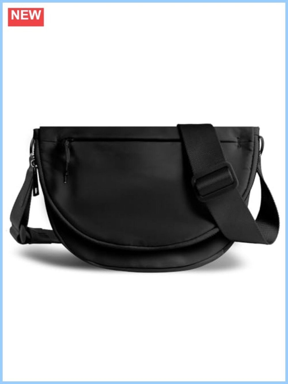 MEISEY Nylon Crescent Crossbody Bag Adjustable Strap Double Zipper